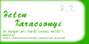 helen karacsonyi business card
